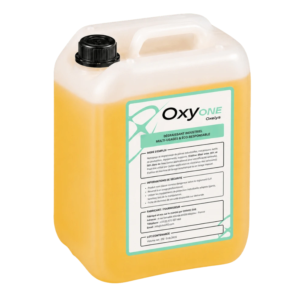Bidon de dégraissant industriel OxyONE Oxelys 25 litres écologique multi-usages