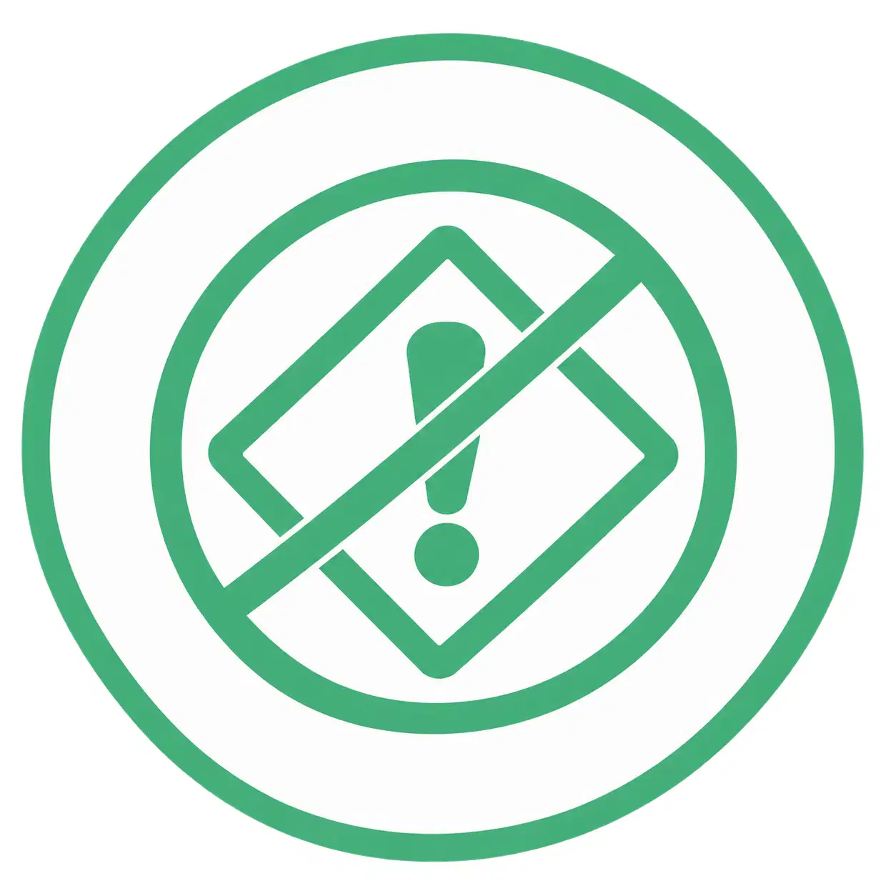 Icône OXYONE non classé dangereux, représentant un pictogramme de danger barré.