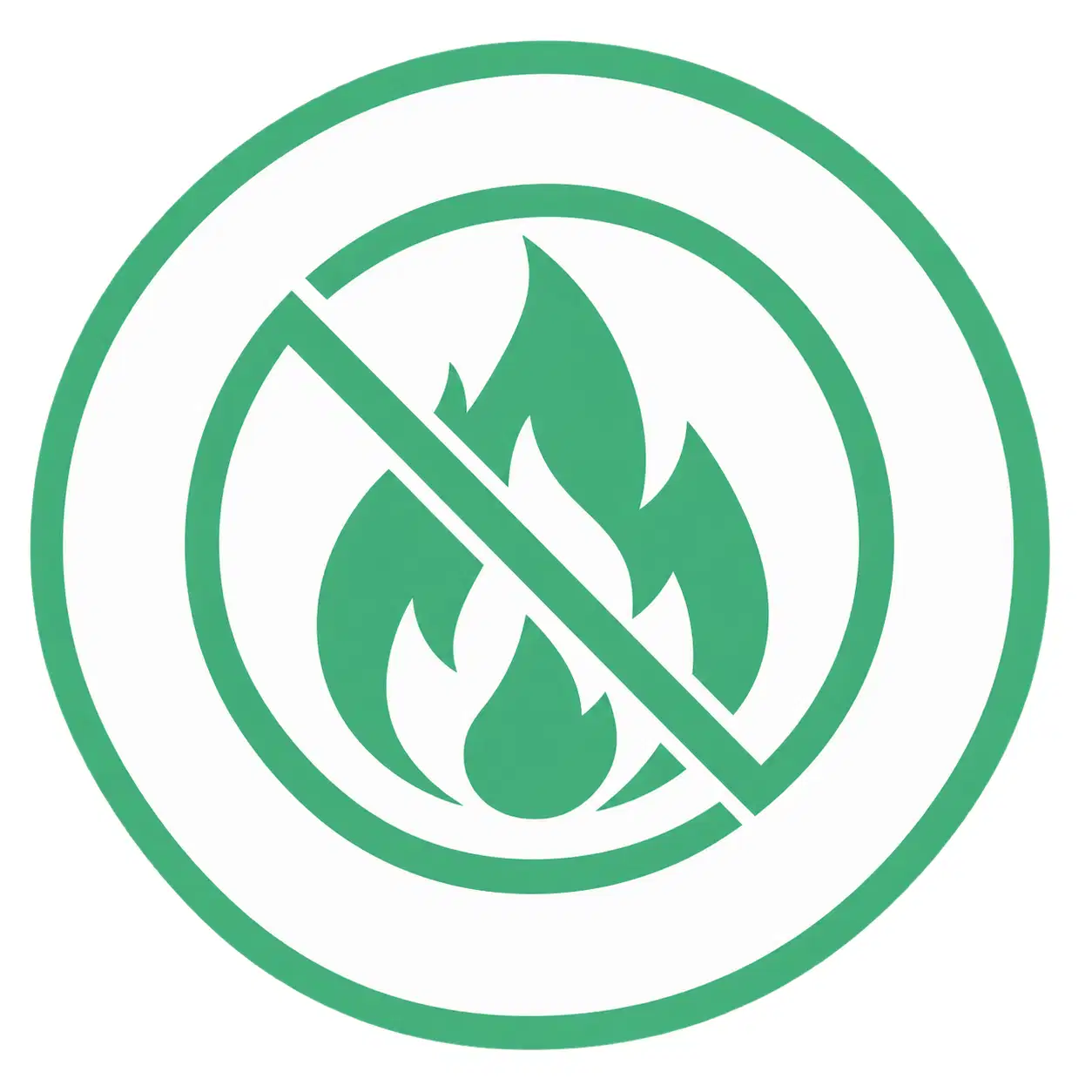 Icône flamme barrée illustrant l'absence de classification inflammable du dégraissant industriel OXYONE.